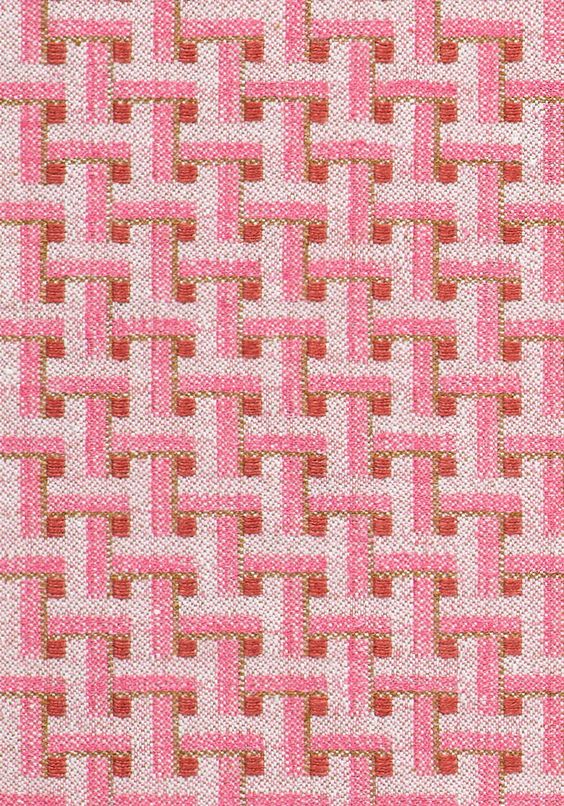 a scan of a pink and orange weaving pattern